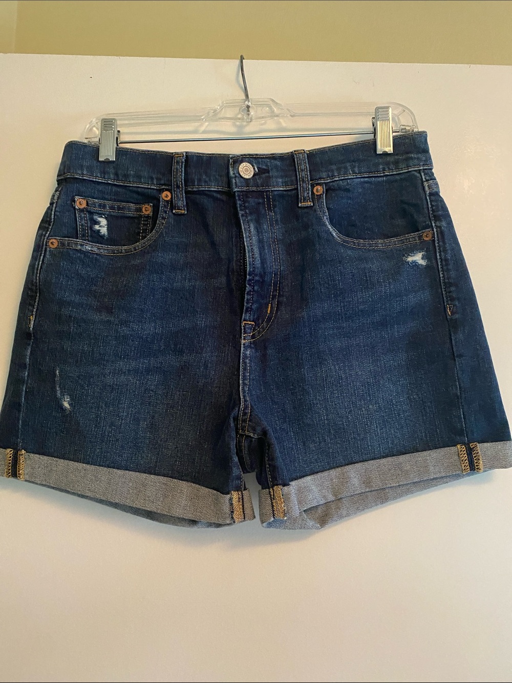 GAP Dark Blue Cuffed Denim Women's Shorts